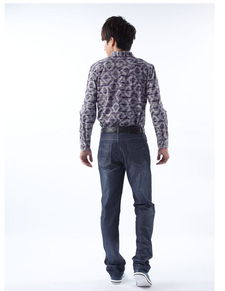 特色龙男装FTC3111 春夏季丝光棉格纹长袖T恤，演绎时尚休闲新风尚