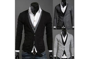 秋冬型男必备 PPZ多功能假两件针织开衫外套YL258，打造时尚叠穿新风尚